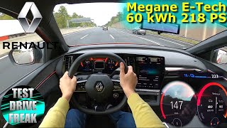 2022 Renault Megane ETech EV60 Optimum Charge 218 PS TOP SPEED AUTOBAHN DRIVE POV