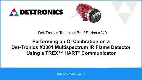 Det-Tronics Flame Detector - Oi Calibration Using a TREX™ HART® Communicator - Technical Brief #240