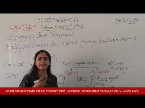 Pharmacognosy; Pharmaceutical Aids, Lecture 04 HD