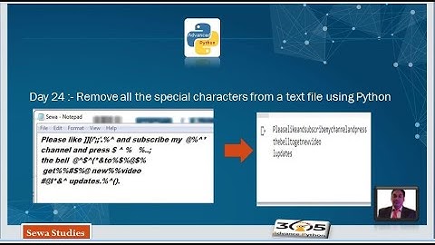 Day 24  Remove all the special characters from a text file using Python
