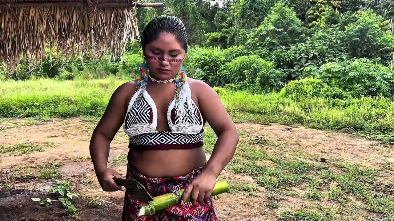 Preparando nosso almoço na aldeia