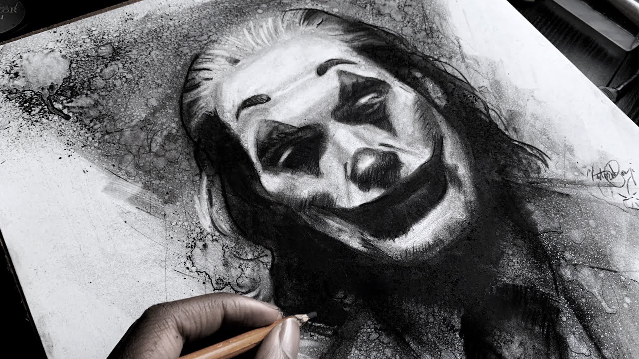 JOKER 2019 Joaquin Phoenix - Charcoal Speed Drawing Timelapse ...