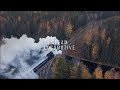 Steam locomotive. Aerial view. Паровоз Рускеальский экспресс с дрона.