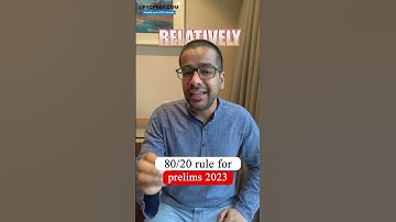 80/20 Rule for Prelims 2023