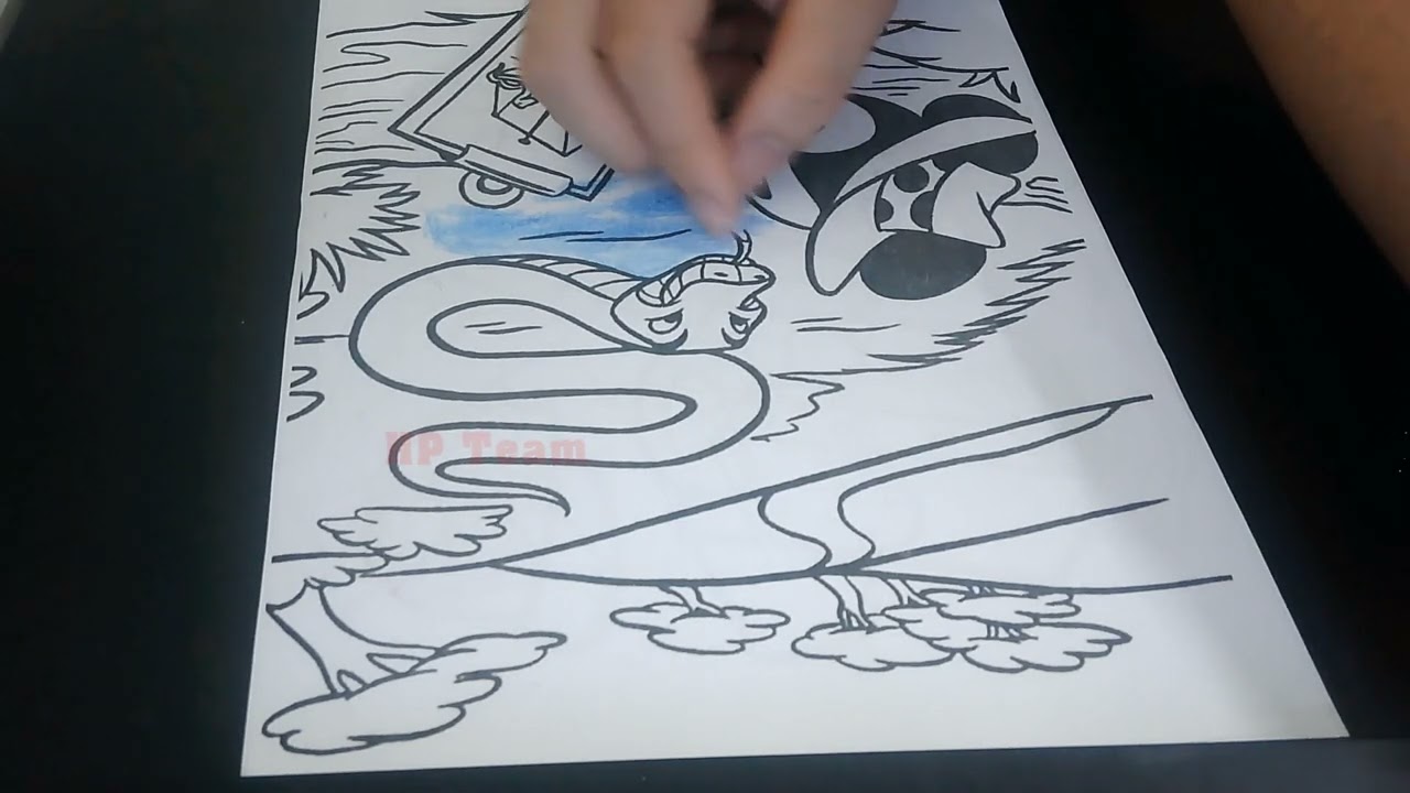 Color The Picture Of Mickey Mouse Drawing A Little Snake In The Lake 4 - Headlands