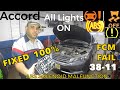 Honda Accord all lights on ABS Traction  ECW failed 38-11 38-11 abs solenoid valve malfunction FIXED