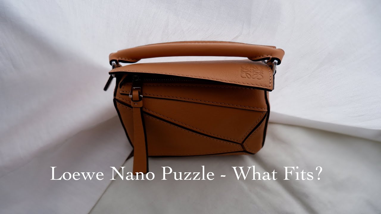 LOEWE brown Puzzle Nano leather mini bag