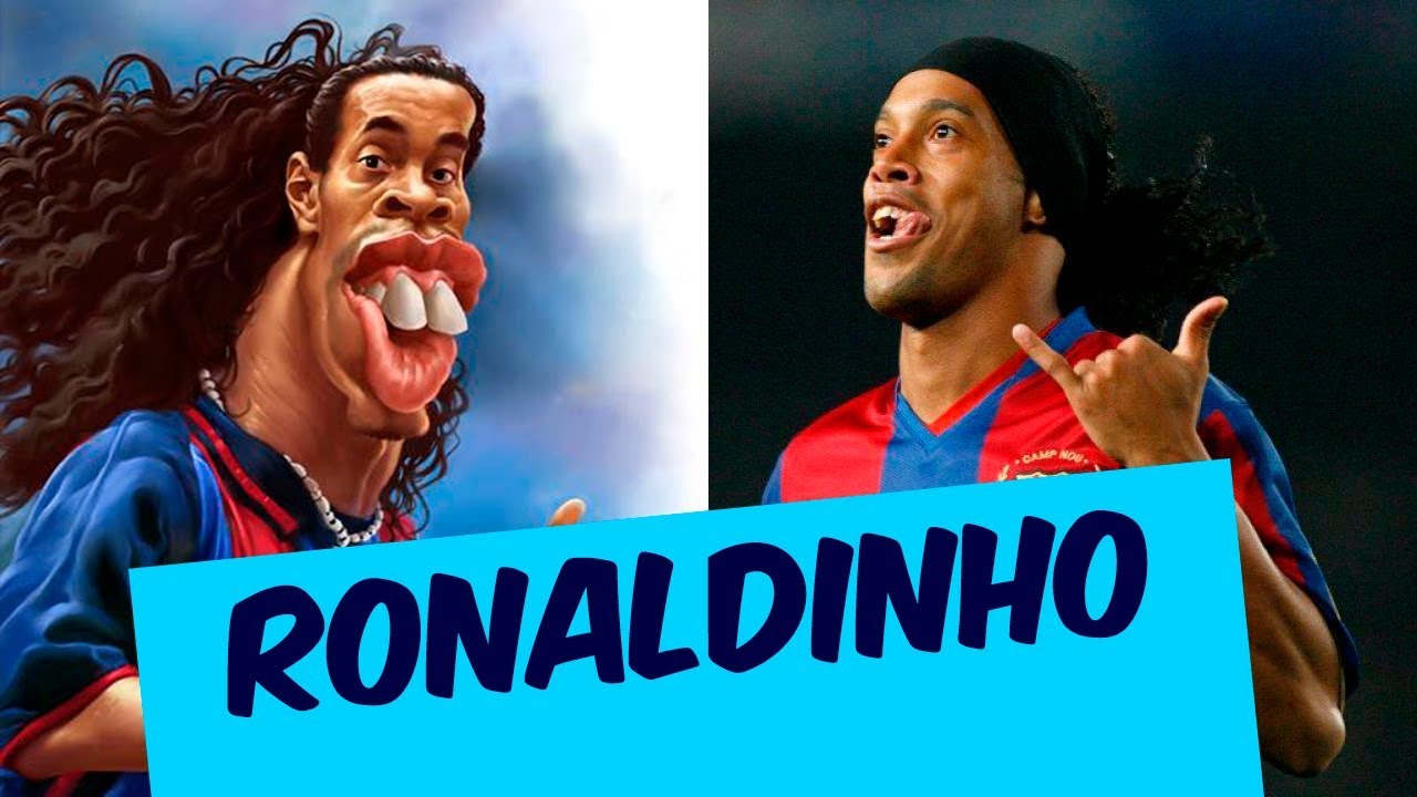 CARICATURAS DE RONALDINHO GAÚCHO - DESENHOS ENGRAÇADOS - DESENHOS DIVERTIDOS