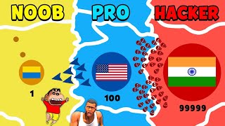 INDIA vs PAKISTAN vs CHINA vs USA vs RUSSIA BATTLE in STATE.IO Conquer the world SHINCHAN and CHOP