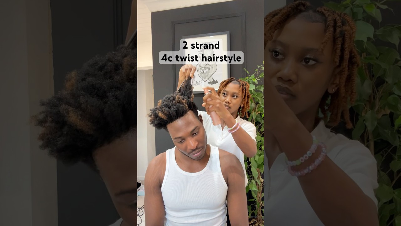 2 strand twist 4b/4c hairstyle #hairgrowth #haircare #menshairstyles #blackcreators #longhair
