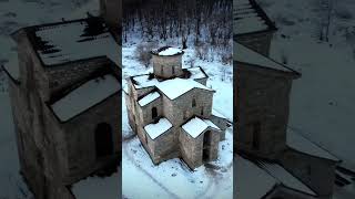 Древний аланский храм в Архызе #drone #зима