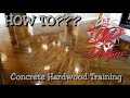 How To??? Make UGLY concrete look like BEAUTIFUL hardwood using all Concrete and Stain. Step by step