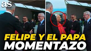 El CHASCARRILO del Rey Felipe que desató la RISA del Papa León XIV al final del pasamanos