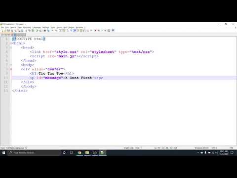 Create A Website Tic Tac Toe game using HTML, CSS, and JavaScript! - Part 2
