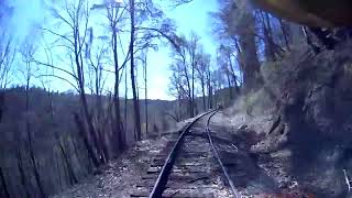 Riding the Hiwassee Loop on Kentucky &amp; Tennessee Railway Motorcar 9, a 1946 Fairmont.  April 2, 2023