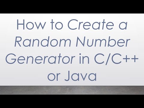 How to Create a Random Number Generator in C/C++ or Java