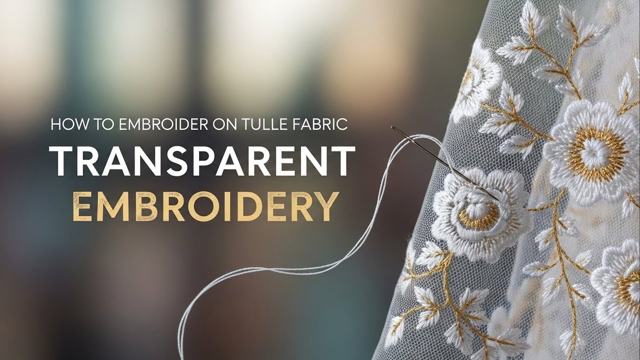 How to Embroider on Tulle Fabric Transparent Embroidery overlay