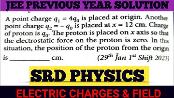 A point charge q1= 4q0 is placed at origin. Another point charge q2 = -q0 is placed at..... JEE 2023