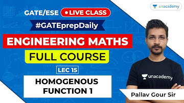 Engineering Maths GATE/ESE | Homogenous Function - 1 | Lec 15 | GATE ESE 2021