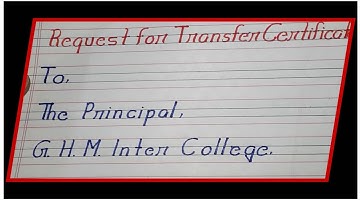 🧡Application to Principal Request for Transfer Certificate | T C ke liye Prarthna Patra English mein