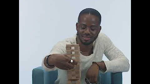 Korede Bello plays Jenga