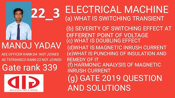 Electrical Machines 22_3 Switching transient  Doubling effect Magnetic inrush current