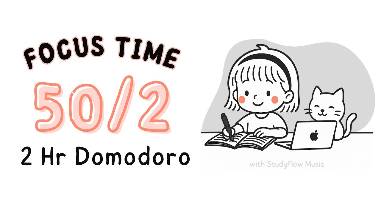 2 Hour Study With Me Pomodoro Timer | Rain Sounds and Minimalist Lofi ...