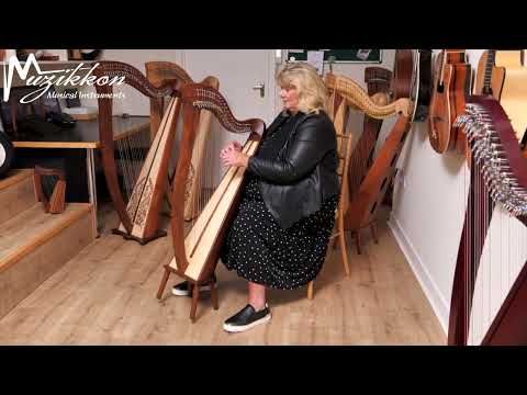 Muzikkon McHugh Harp 27 String Rosewood Round Back Played By Ann Tuitte