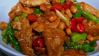 RESTAURANT STYLE! Delicious Chicken Asparagus with Roasted Peanut || @supermomcanada