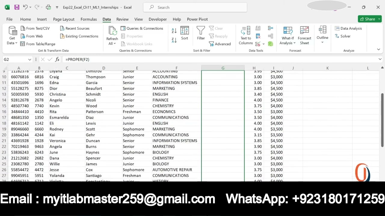 Exp22 Excel Ch11 ML1 Internships