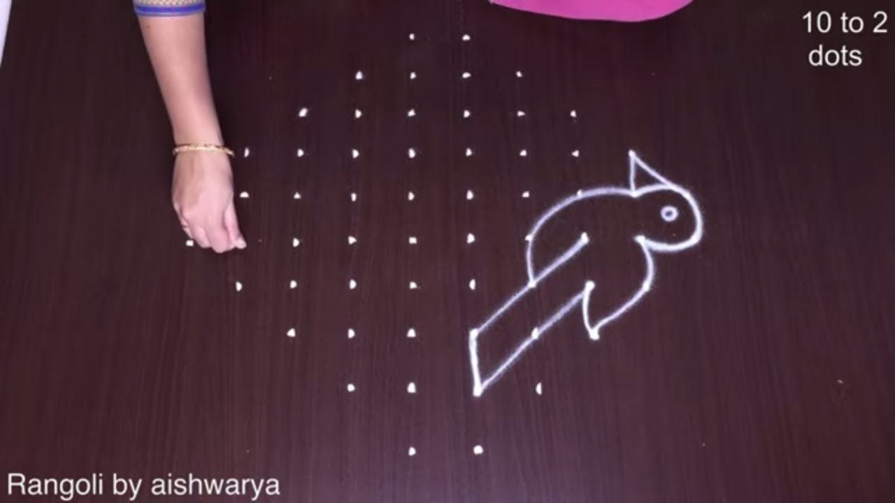 Cute and Pretty Birds Kolam Designs