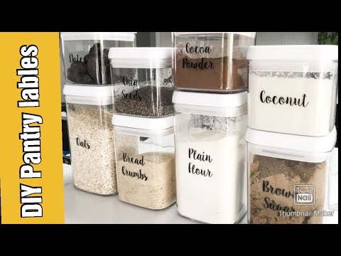DIY Transparent Pantry Lables Tutorial/ How to Make Kitchen Storage Box labels