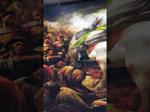 لوحة تقرب لكم صورة كيف تكالبوا على الإمام الحسين صلوات الله وسلامه عليه لقتله اذا كتب الكتاب