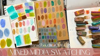 Swatching #tracibautistaCOLOR SPRING FLORALS Pigment Bars | Mixed Media Paper & Color Exploration