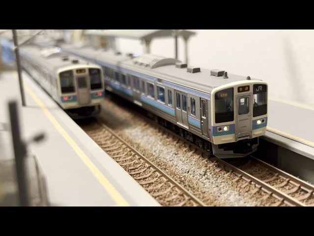鉄道模型】211系 長野色 Nゲージ走行動画 - YouTube