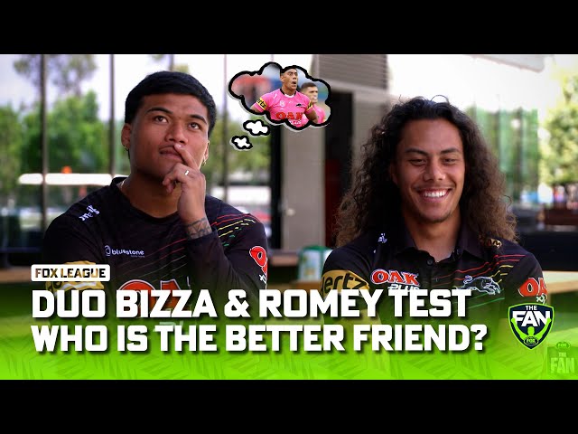 You don't know my Birthday?! - Panthers perfect Bromance To'o u0026 Luai put to the test | Fox League class=
