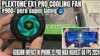 PLEXTONE EX1 PRO COOLING FAN REVIEW IN GENSHIN IMPACT USING IPHONE 12 PRO MAX HIGHEST 60FPS GRAPHICS