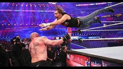 Dean Ambrose interrupts Brock Lesnar & Paul Heyman to pick some Mania essentialsBrock lesner attacks