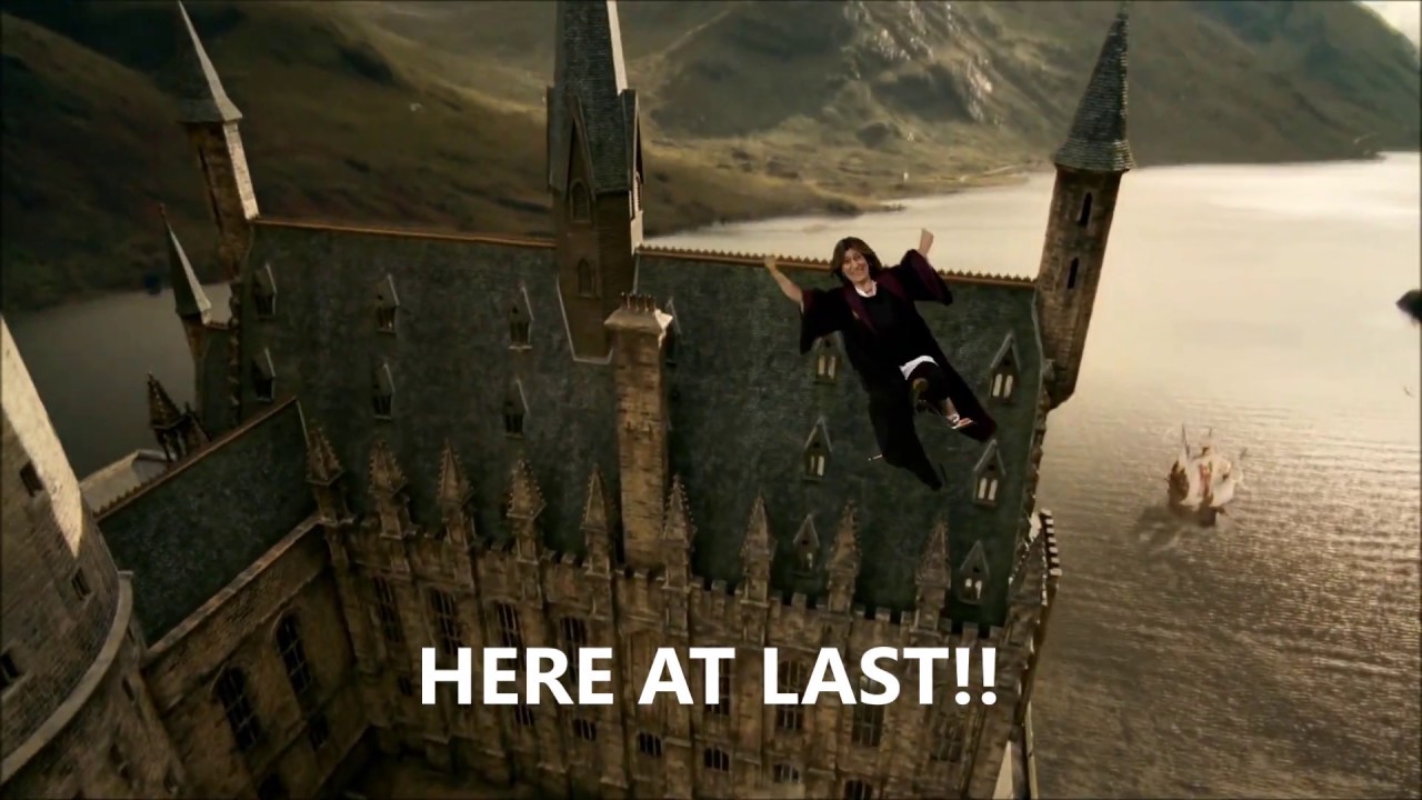 Hogwart's broomstick flight training with Sandra