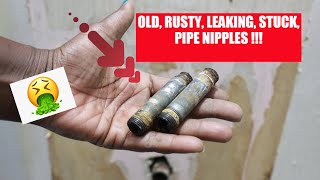 HOW TO REMOVE AN OLD RUSTY, PIPE NIPPLE IN YOUR BATHROOM / RUSTY PIPE NIPPLE