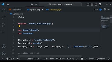PHP Project to Parse Markdown to HTML & PDF Converter in Browser Using DOMPDF in JS