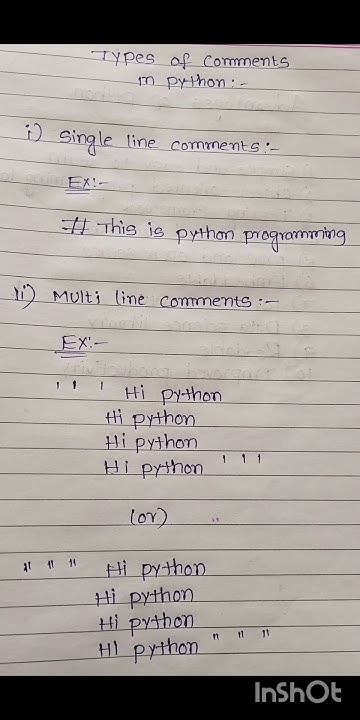 Comments in python... - YouTube image.