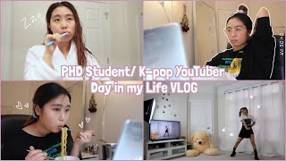[VLOG] Phd Student/Kpop YouTuber Day in my Life | How I manage school and YouTube 💻▶️