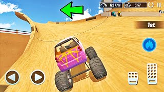 Jogo de Carros de Corrida Desenho Monster Truck na Mega Rampa screenshot 2