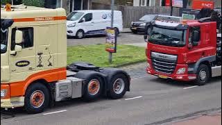 Truckerstocht vrachtwagens Alblasserdam Alblasserwaard 2024 met dronebeelden
