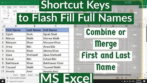 Shortcut Key to Flash Fill Full Name in Excel | Keyboard Shortcut to Flash Fill Full Name in Excel