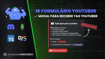 Painel com formulário para tag youtuber - DiscordJs v14 MongoDB Typescript
