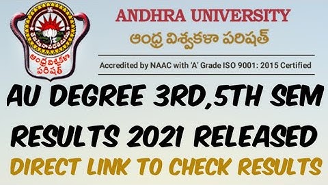 Andhra University Degree 3rd,5th Sem Results 2021 Released//AU Degree Results 2021 Latest Update