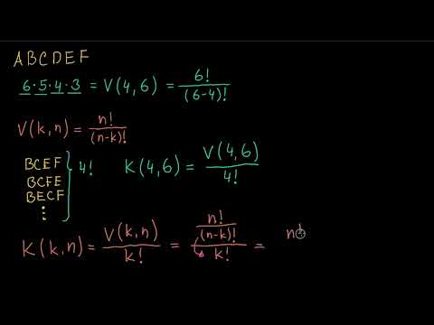 Vzorec pro výpočet kombinace | Pravděpodobnost a kombinatorika  | Matematika | Khan Academy