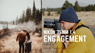 Nikon 35mm 1.4 Engagement Session Rocky Mountain National Park | BTS